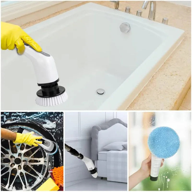 Adjustable Electric Spin Scrubber with 7 Replaceable Heads